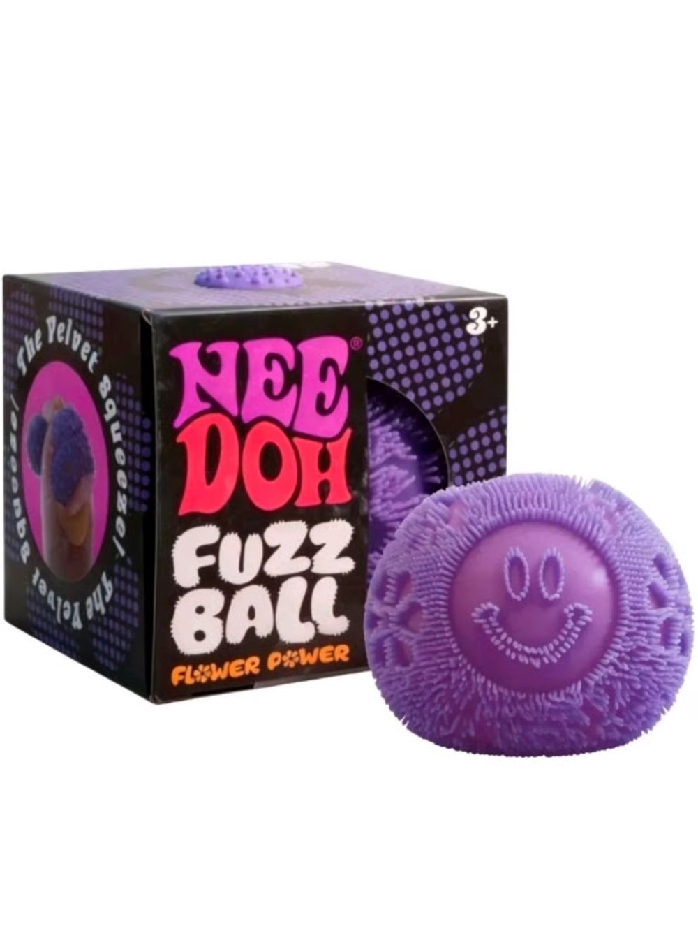 Fuzz Ball Flower Power Stress Toy - Purple